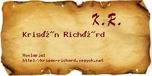 Krisán Richárd névjegykártya